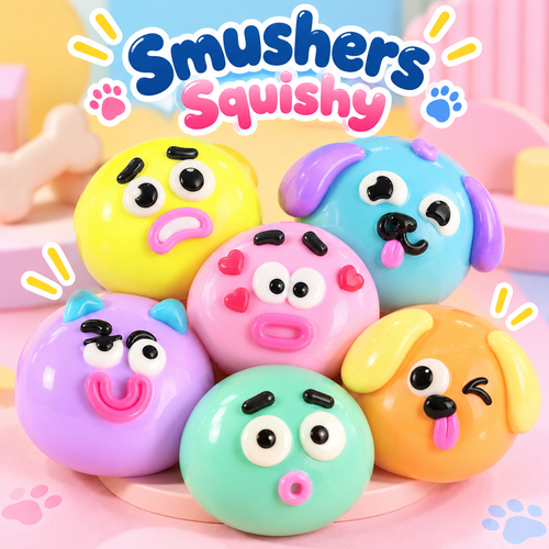 Squishy Chien aux Visages Interchangeables